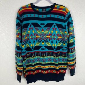 EMPYRE Surplus Co Medium men’s pullover knit sweater turquoise tribal